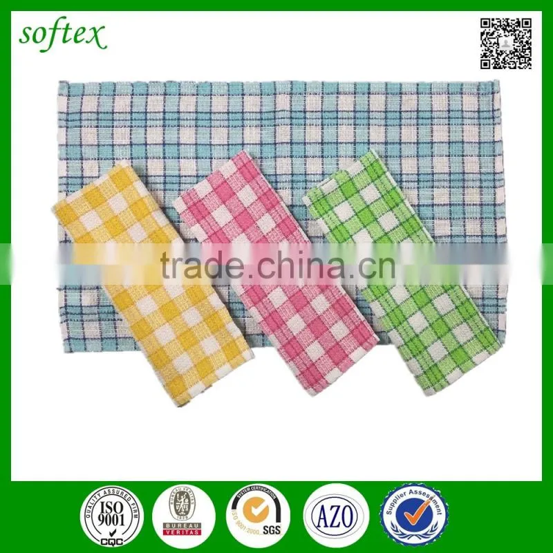 OEM 38x64cm 55g cotton check disposable waffle weave kitchen towels