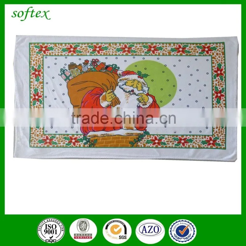 100 polyester transfer printing 40x60 60g christmas kitchen towels in bulk