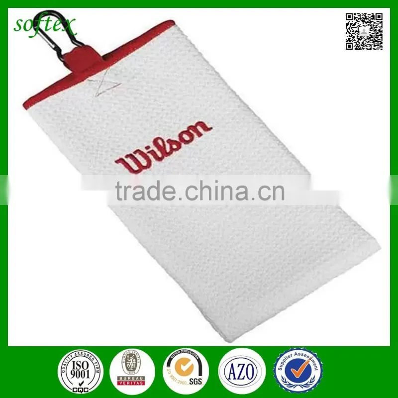 custom woven microfiber golf towels custom with grommet hooks