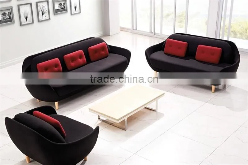 latest designer sofa furntiure, fabric curved sofa set with wood leg, Favn sofa SF-560