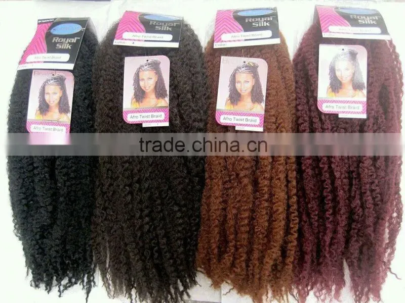 2016 hot selling synthetic afro kinky hair weave marley braids afro kinky wholesale price
