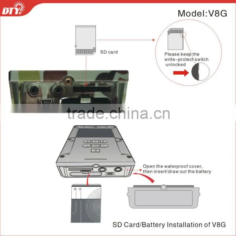 mini portable dvr with monitor, dvr with built-in lcd monitor,V8G