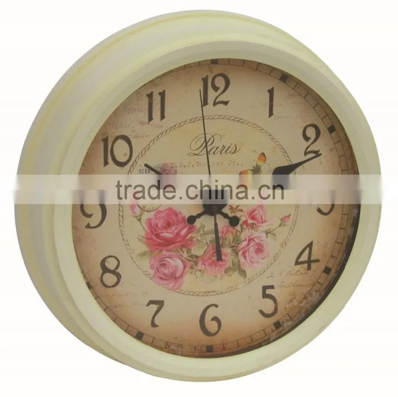 Retro decorative metal wall mounted clock