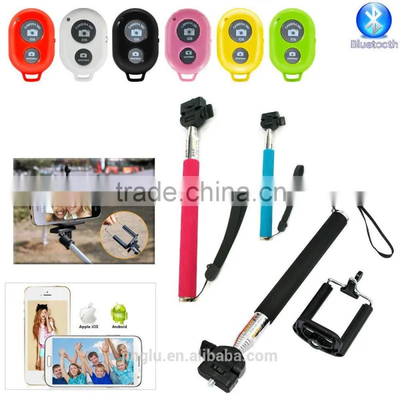 Aluminum Material and Mini Tripod / Lightweight Type selfie stick with bluetooth shutter button