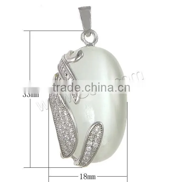 Plated 925 Sterling Silver Cats Eye Pendants