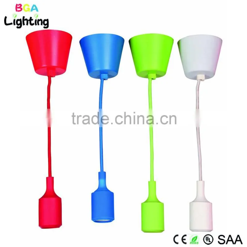 UL E26 Socket Silicone Pendant Lighting Parts With Plastic Canopy