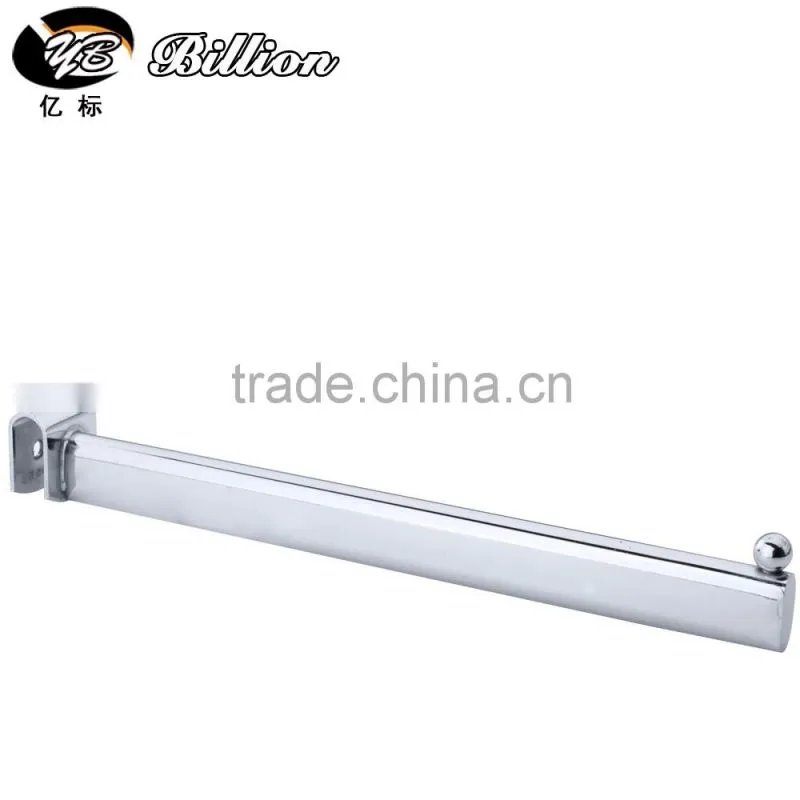 Metal Chrome Crossbar Fix Display Hook 15*30 Square Tube Straight Arm Display Hook with 9 Balls
