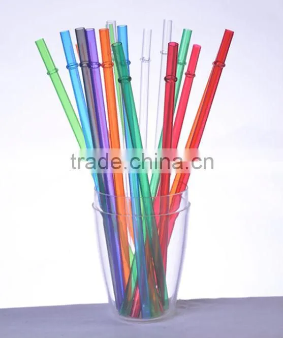 plastic drinking straw with stripe and little ring