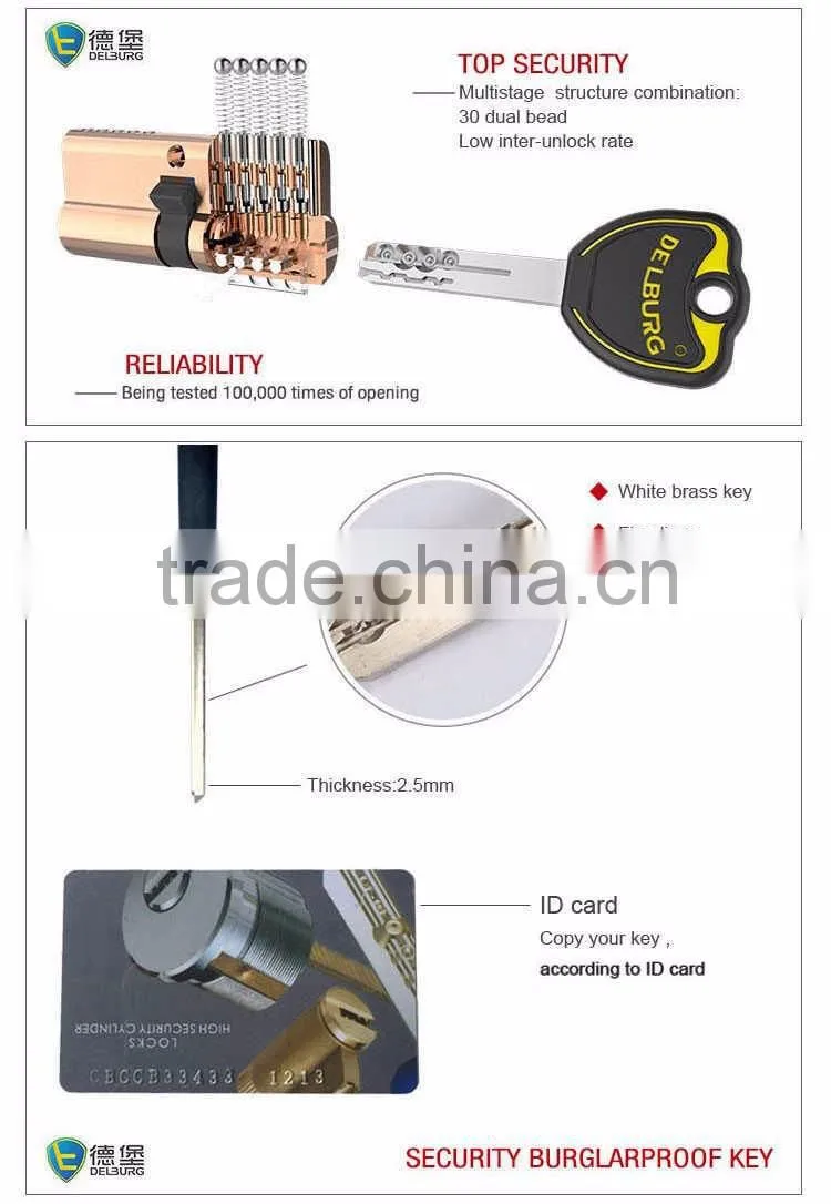 Safe euro stainless one side knob oval lock cylinder types