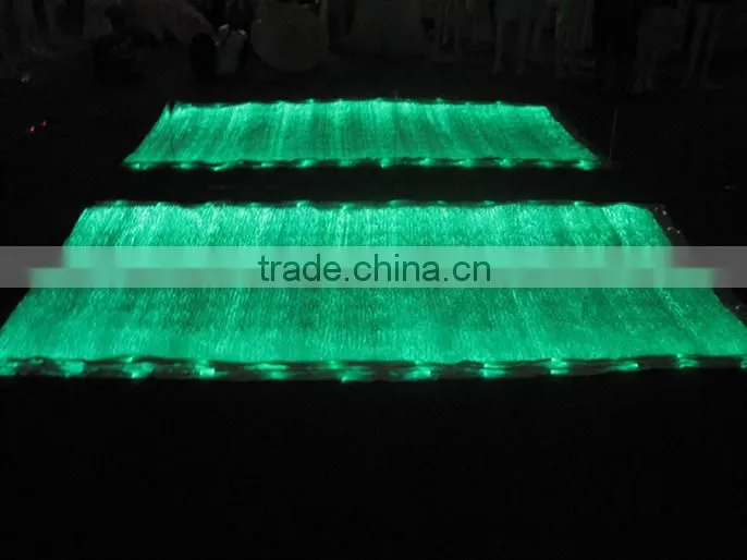 luminescent glow in the dark material shiny polyester fiber optics fabric
