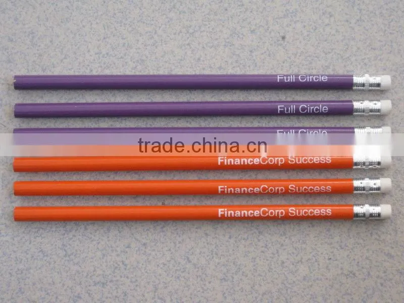 Promotion hexagonal / round shape 2.0mm HB lead wooden HB pencil with eraser