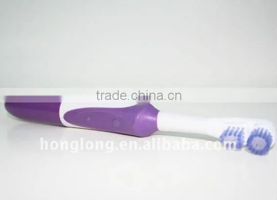 @Battery operated electric toothbrush with soft dupont tynex bristle head