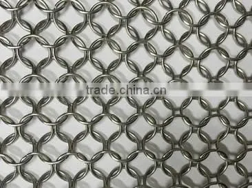 Chain braid ring mesh for building exterior and interior decoration