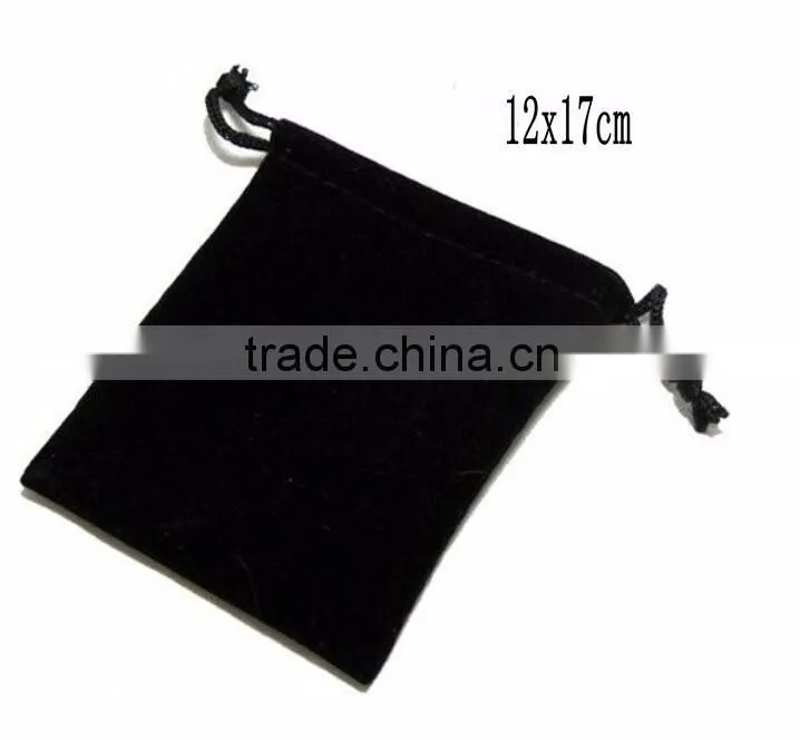 samll size12*17 cm flannelette bag accessories bag black flannelette bag