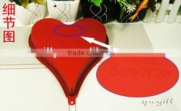 Handmade Kitchen Tool Red Heart Shaped Silicone Cake Baking Mould