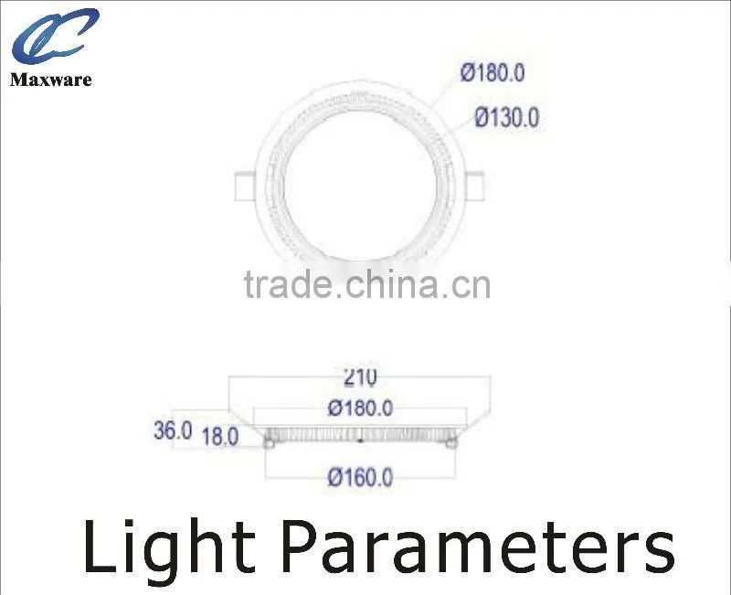 New panel product SMD2835 108pcs 12W led recessed down light/down light led