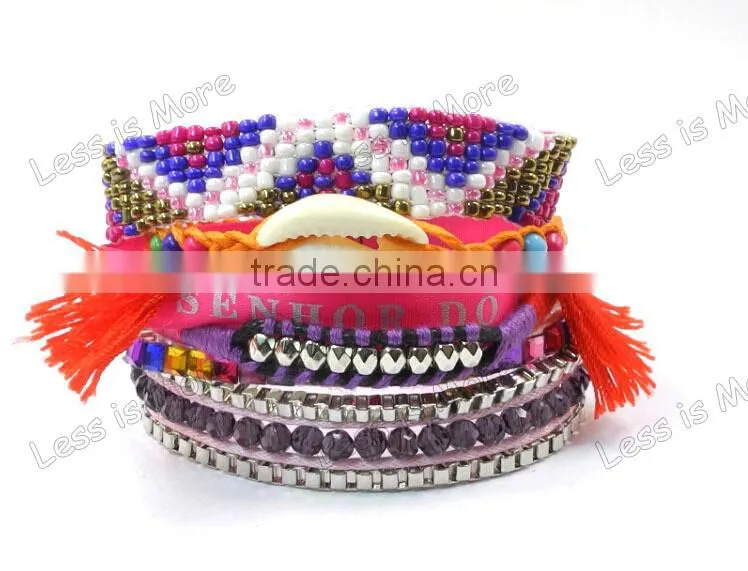 Red tassels bracelet for sale metal bead braclet of magnetic lock