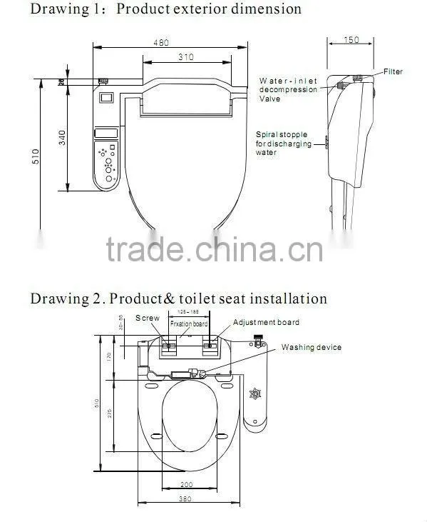 Remote Controller, Intelligent Electronic Toilet Seat With Constant Temperature