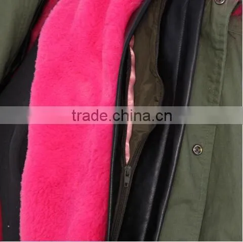 LO9 2015 hot sell top fashion colorful real fur parke coat for women
