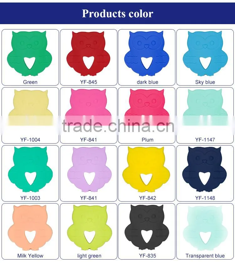 cute owl shape kids chew toys silicone baby teething pendant supplies
