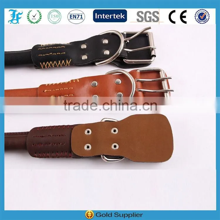 LF High-end Durable Diamtere 26MM Rolled Leather Dog Collar