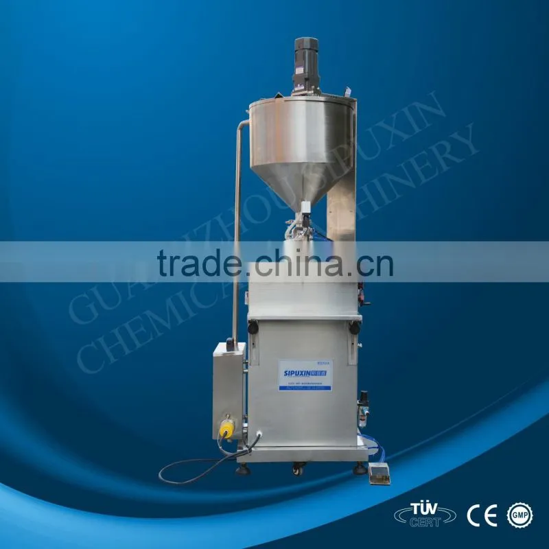 SPX Semi Automatic Standing Pneumatic Heating Mixing Filling Machine For Gel, Ointment, Cosmetic Cream