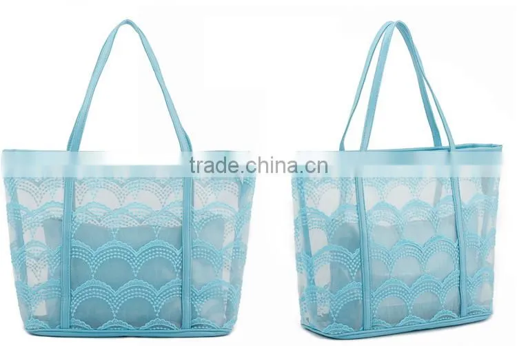 PVC Beach Lash Package Tote Shoulder Bag with Interior Pocket