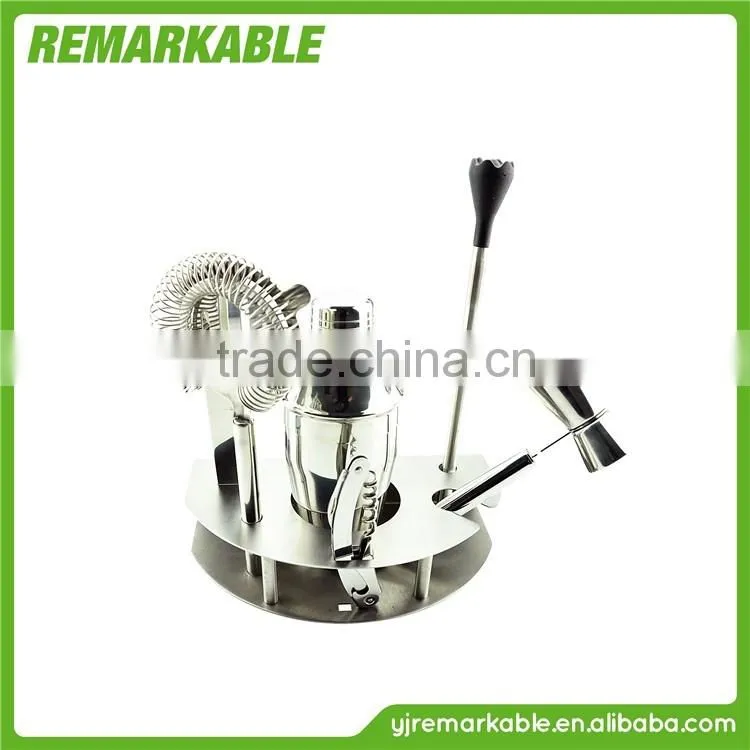 Deluxe bar tool set stainless steel jigger/double jigger with handle