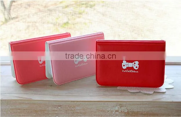Women Cute Bowknot Business ID Credit Card Pocket Bag Wallet Holder