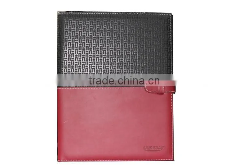 A4 zip pu leather portfolio with calculator and notepad