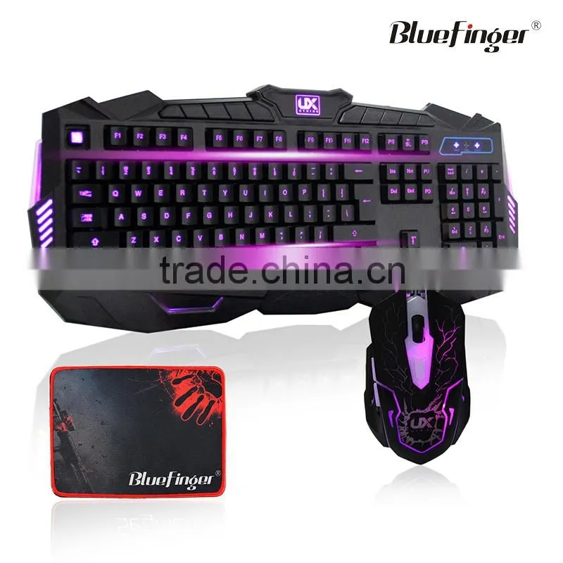 2400DPI Adjustable USB backlit keyboard and mouse for computer