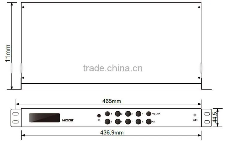 Factory whoelsale Switching modes:panel buttons, local IR, RS232 and smart phone Support 3D with wifi HDMI Matrix 8x8