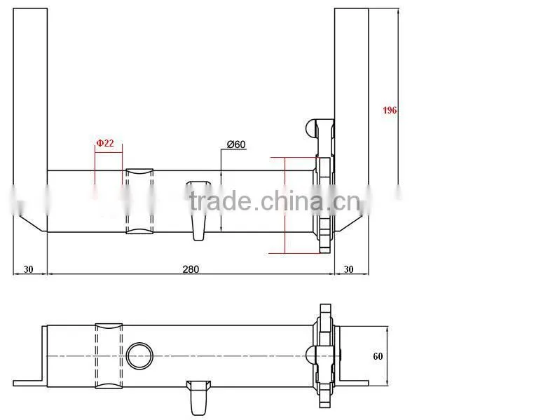 lashing drum with forged sides support with holes with slot