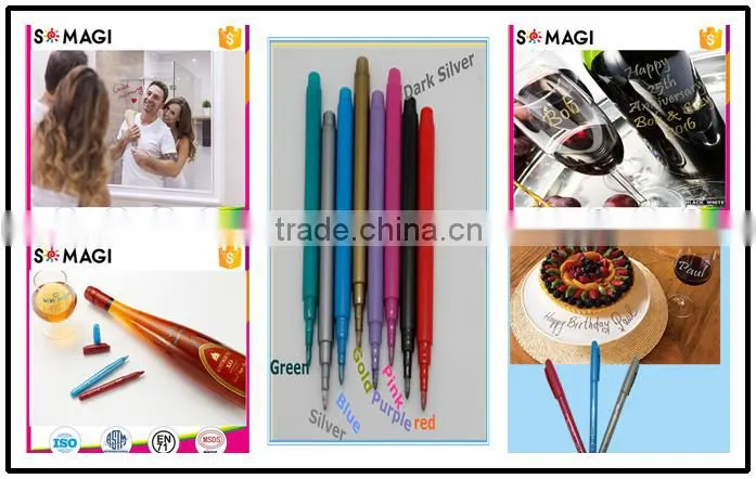 Multi-colors Available Party Use Wine Glass Writer No Smearing And Fast Dry Ink