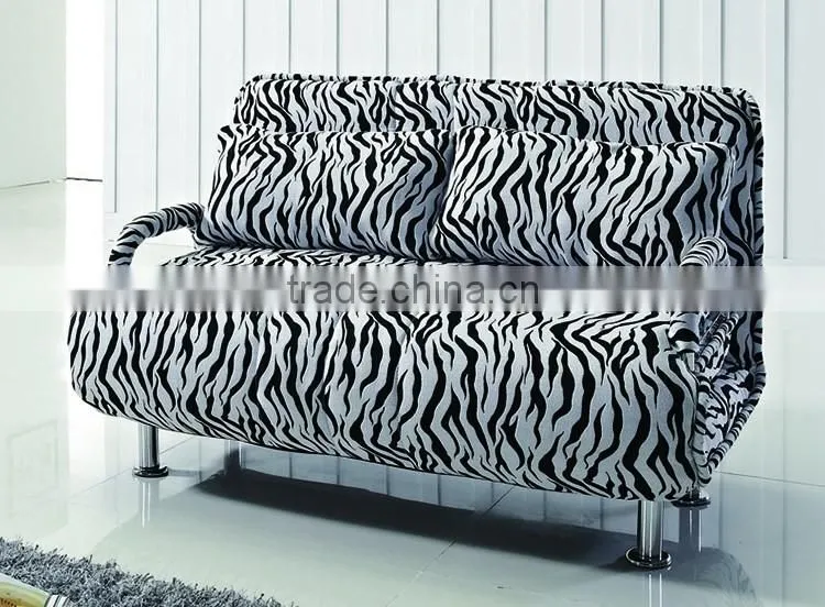 Rural style flower sofa cum bed fabric fold out sofa bed with arms for home furniture