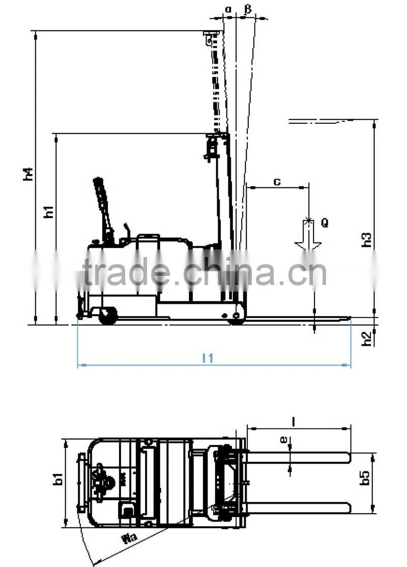 1T Counterweight Type Full Electric Stacker
