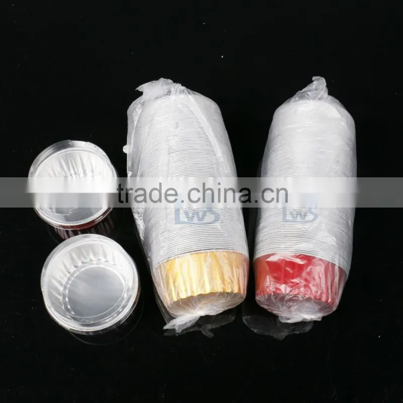 colored high quality round aluminum foil container with lid used for pudding,yogurt, cupcake