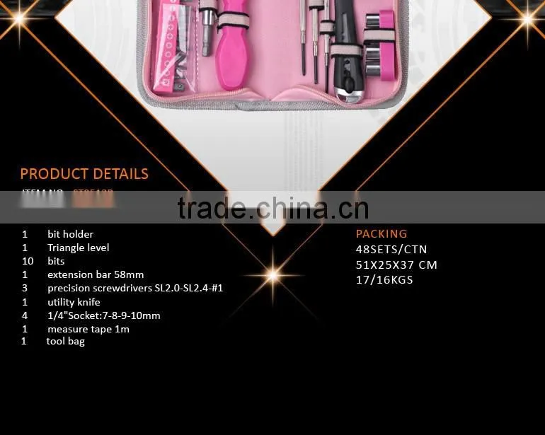 23Pcs Wholesale New Fashion Mini Tool Kit Bag for Women Use