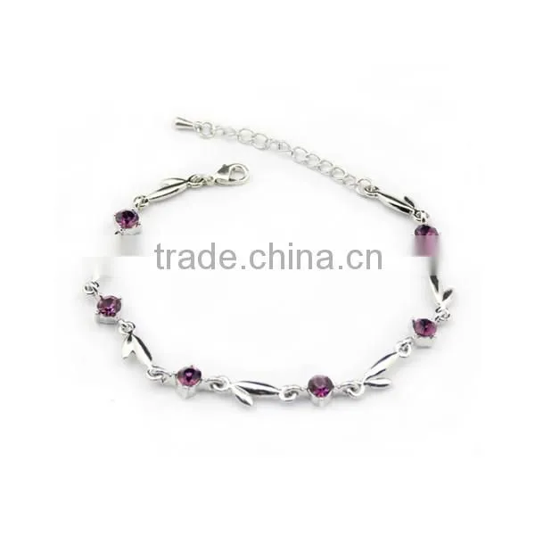 Yiwu Bracelet Wholesale Fashion Rhinestone Small Leaves Bracelets