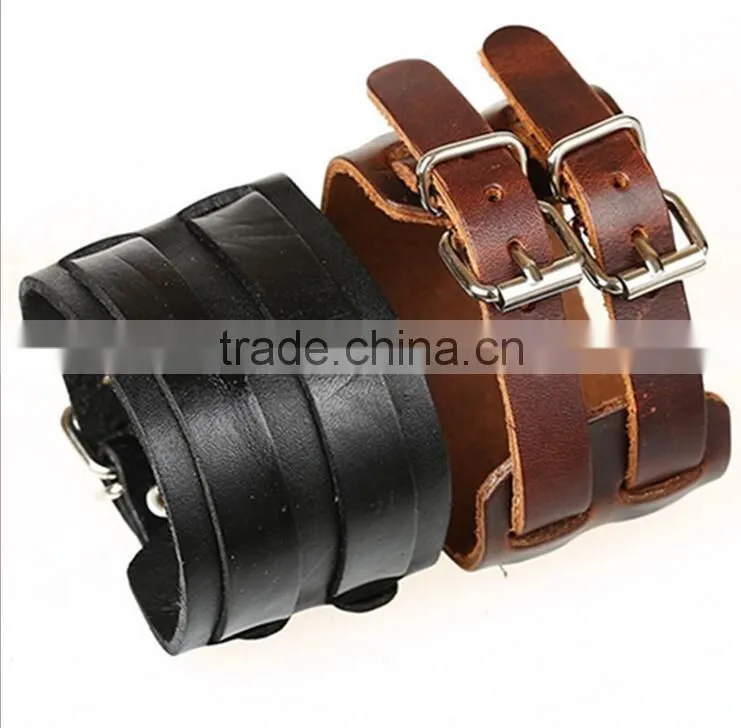 wholesale 100% Genuine leather bracelets handmade jewelry braided leather bracelets