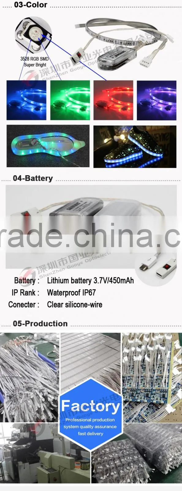 led light shoes with RGB color shoe laces string lights