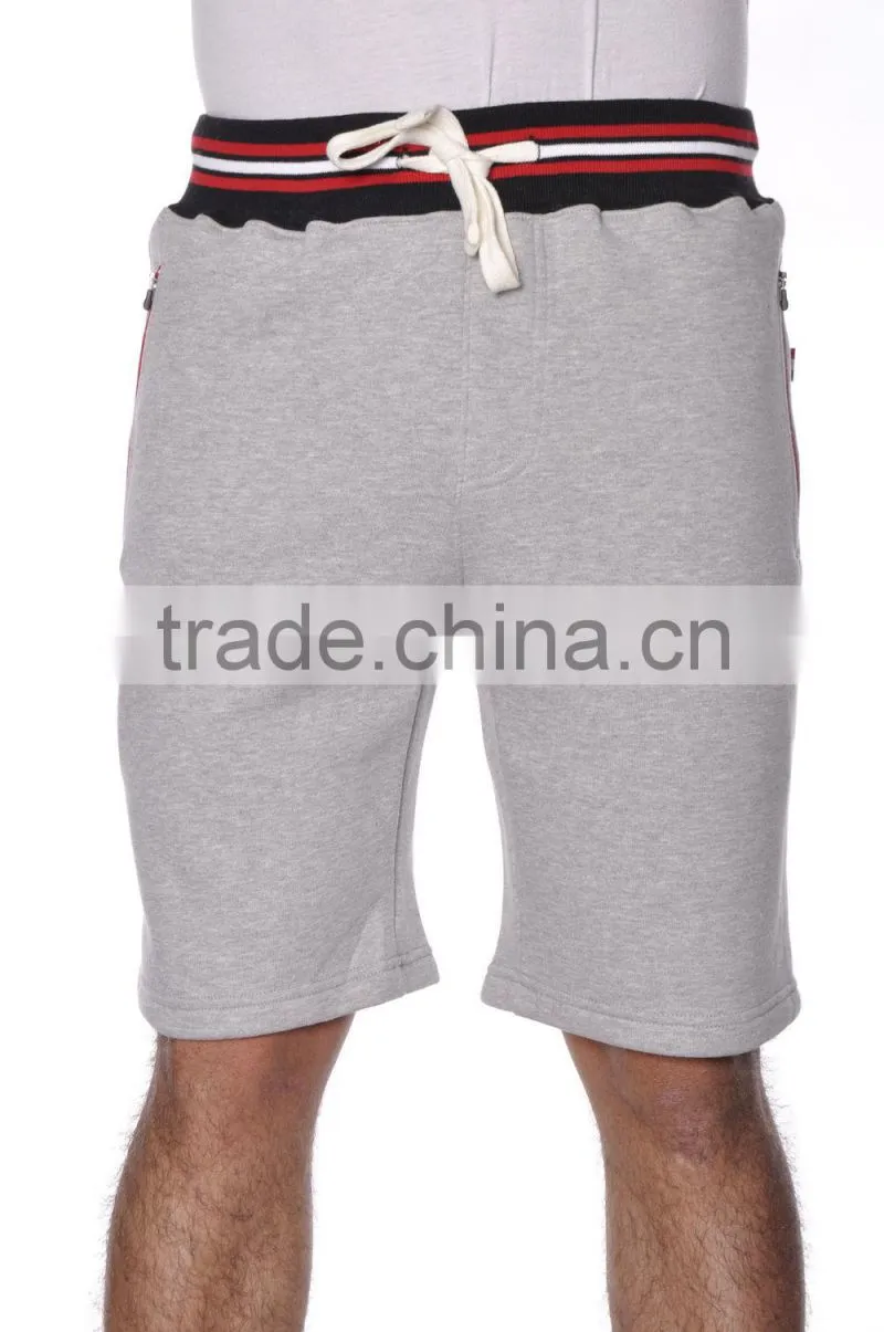 Mens Sport Workout Lose Fit Soft Stretch Fleece Casual Shorts