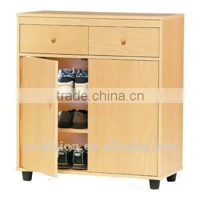 Cheap wooden shoe cabinet with 2doors and 2drawer