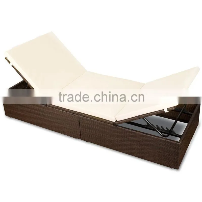 POLY RATTAN GARDEN OUTDOOR FURNITURE SUN LOUNGERS