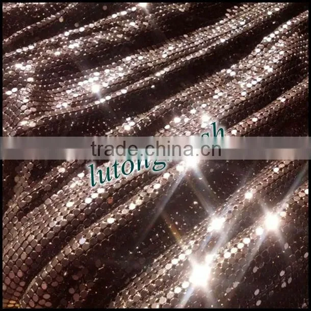 Anping Lutong mesh metallic sequined fabric/metallic sequin/metal sequins