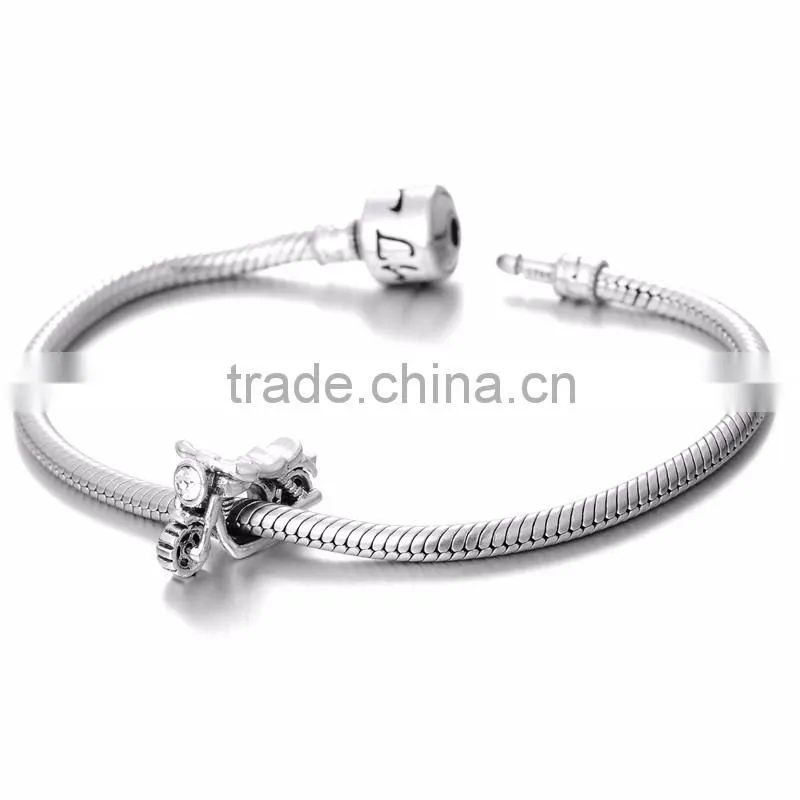 X208 Handmade Silver Motorcycle Charms,Real 925 Silver Diy Charm Pendants For Men