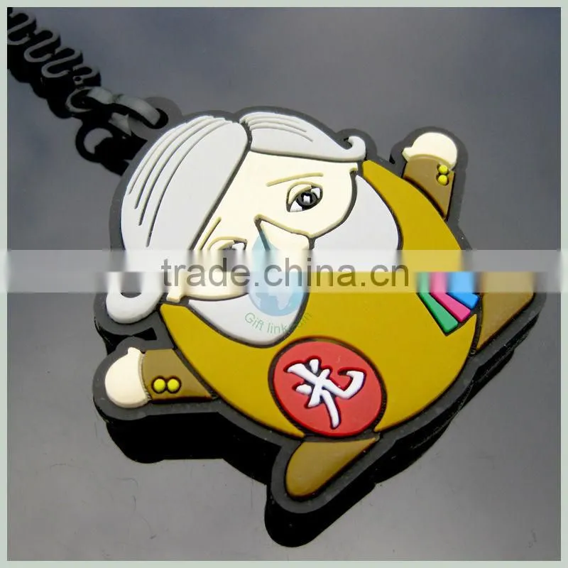 2014 new arrival flexible PVC keyring with Button for kids