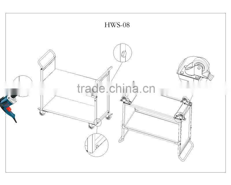 China Manufacturer Warehouse Rolling Hand Push Cart