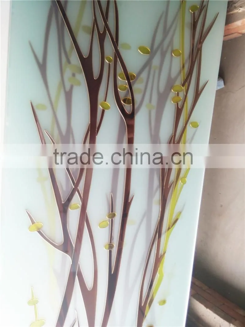 new types acid silkscreen glass for doors& windows