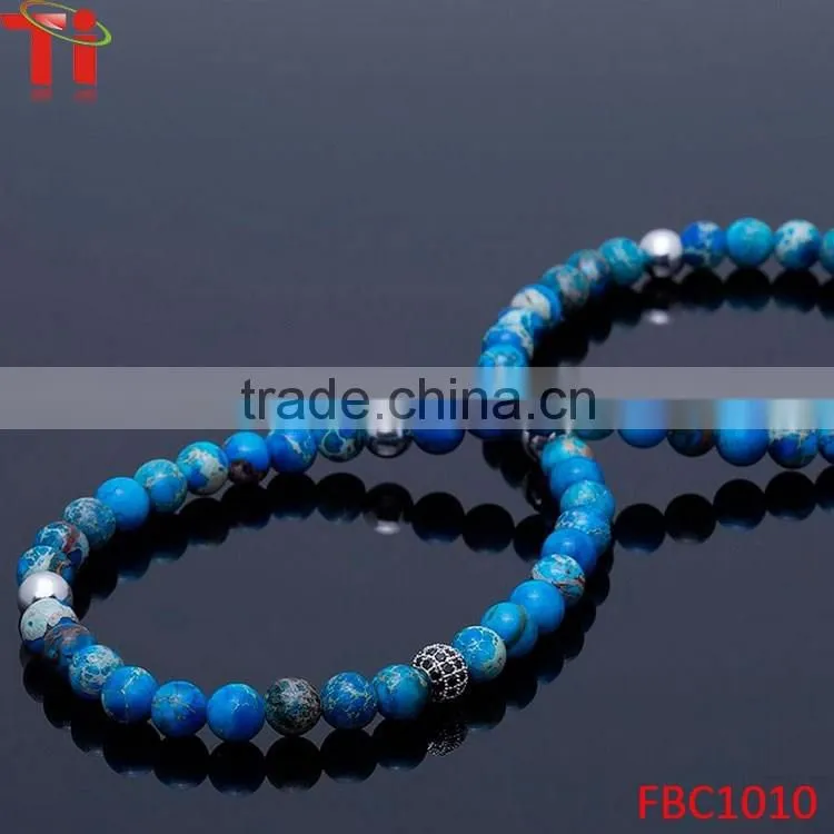 Hot-sale bead jewelry with Lapis lazuli glass bead bracelet